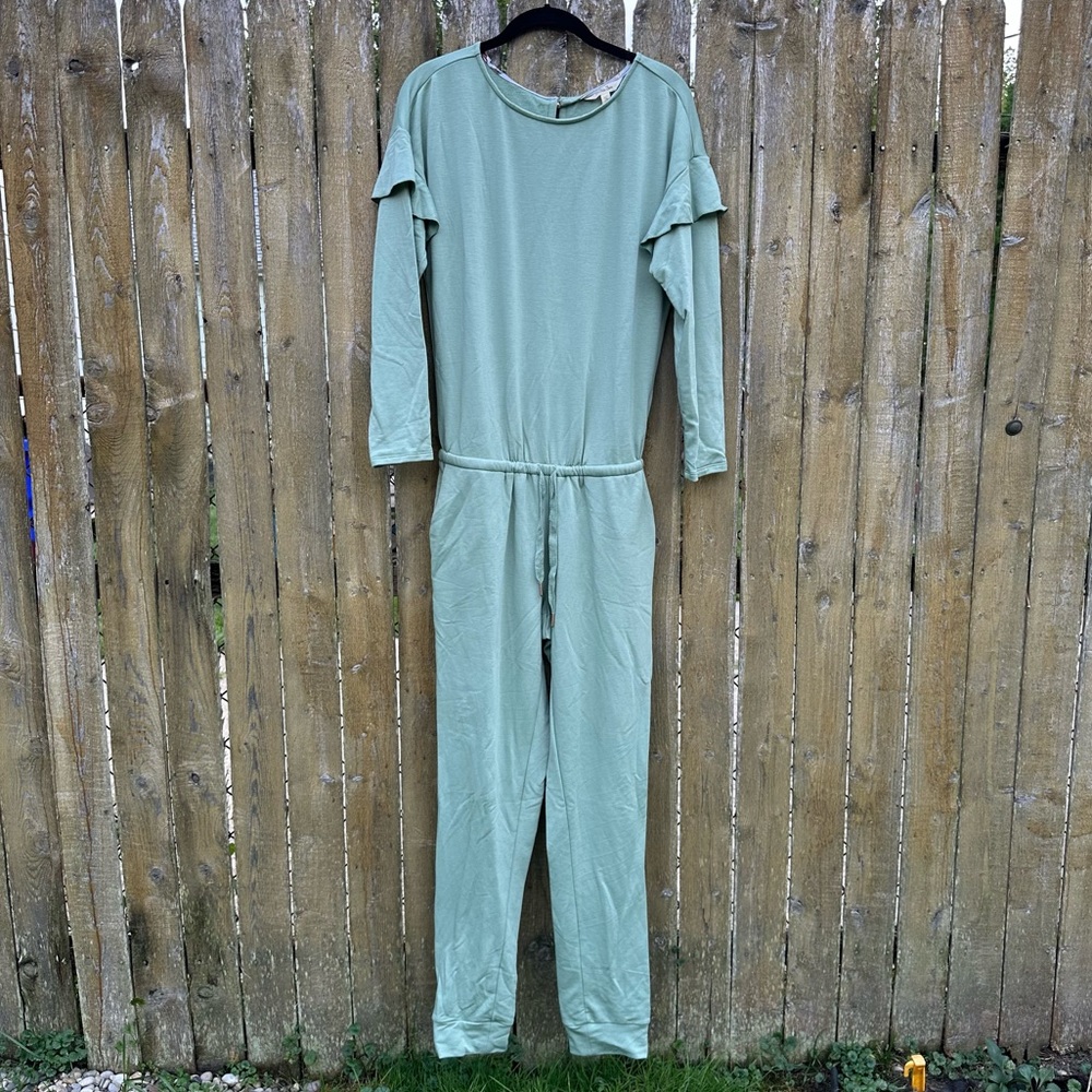 Matilda Jane Resting Day Sage Green Knit Jumpsuit XS